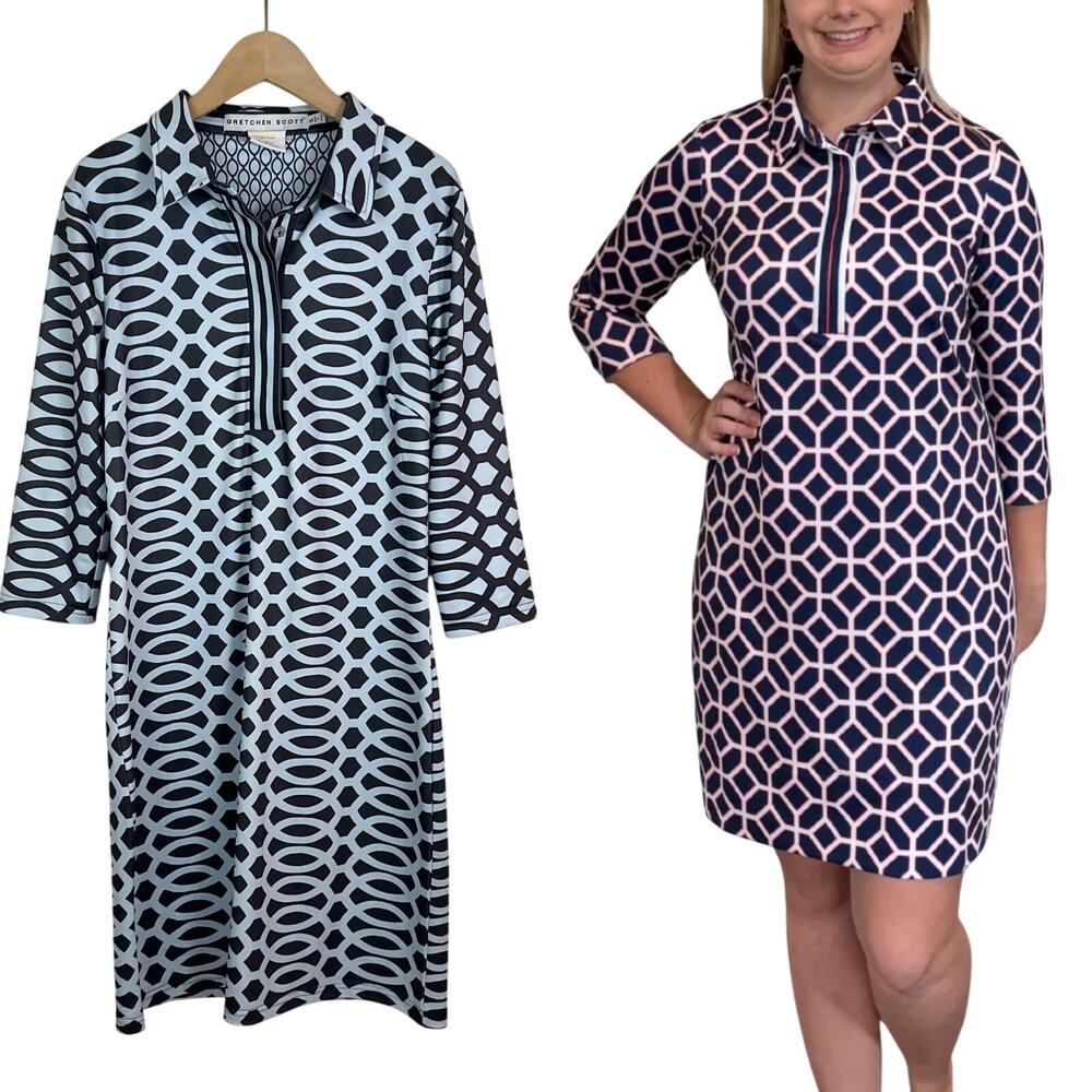 Gretchen Scott Designs Everywhere Dress in Black and Light Blue Size Small